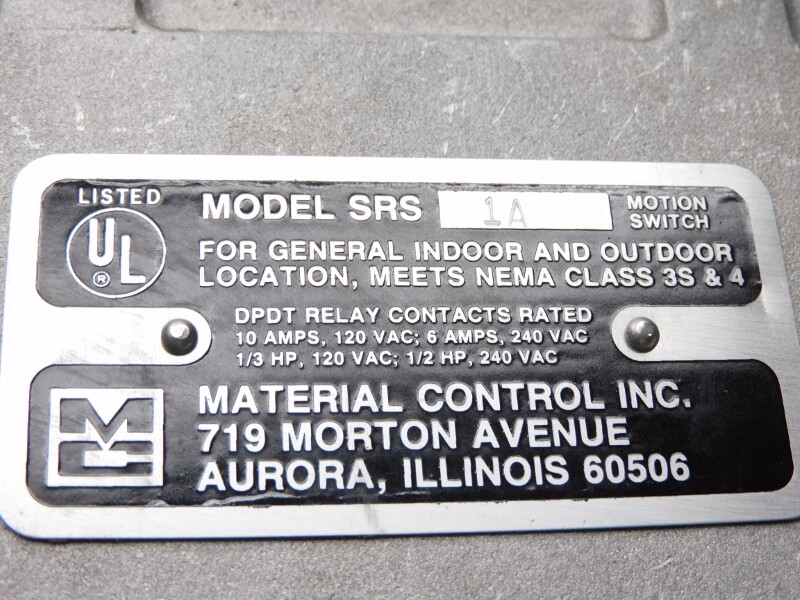 MATERIAL CONTROL SRS1A 240VAC 10A NSNP
