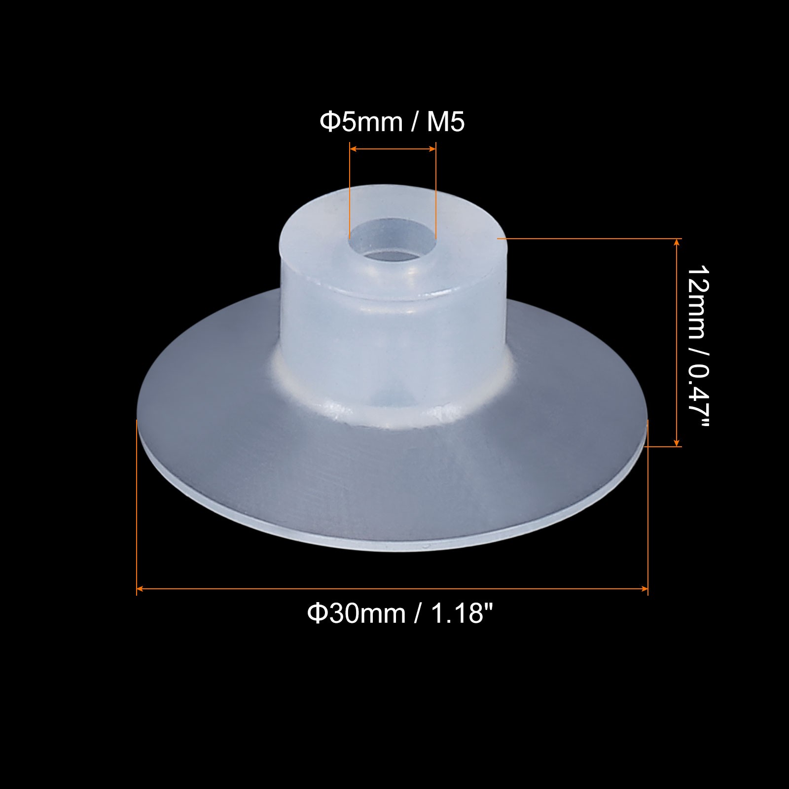 12PCS 30mm Dia M5 Bellows Suction Cup Joint Silicone Pneumatic for Industry