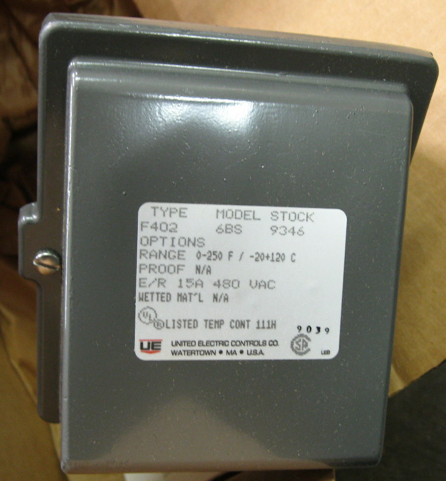 United Electric F402 6BS Temperature Controller Range 0-250F/-20-120C