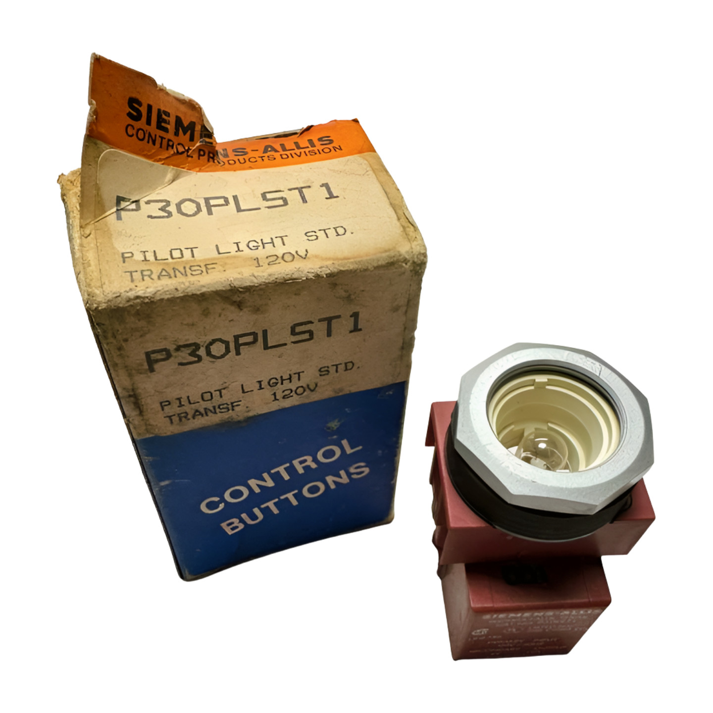 Siemens-Allis P30PLST1 Pilot Light STD TRANSF Control Button, 120V/60Hz, 6V, 1VA