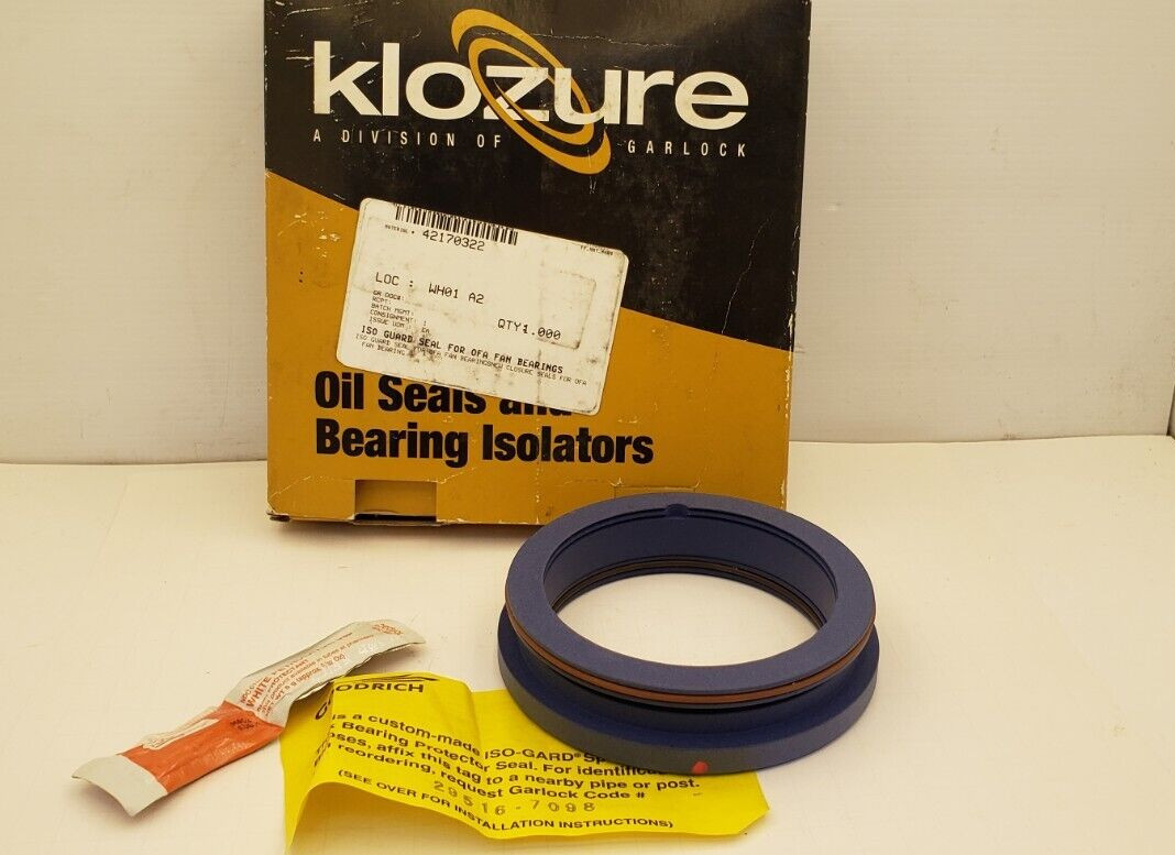 KLOZURE GARLOCK 29516-7098 ISO-GARD BEARING ISOLATOR, 3.938″x4.960″x0.994″, NIB