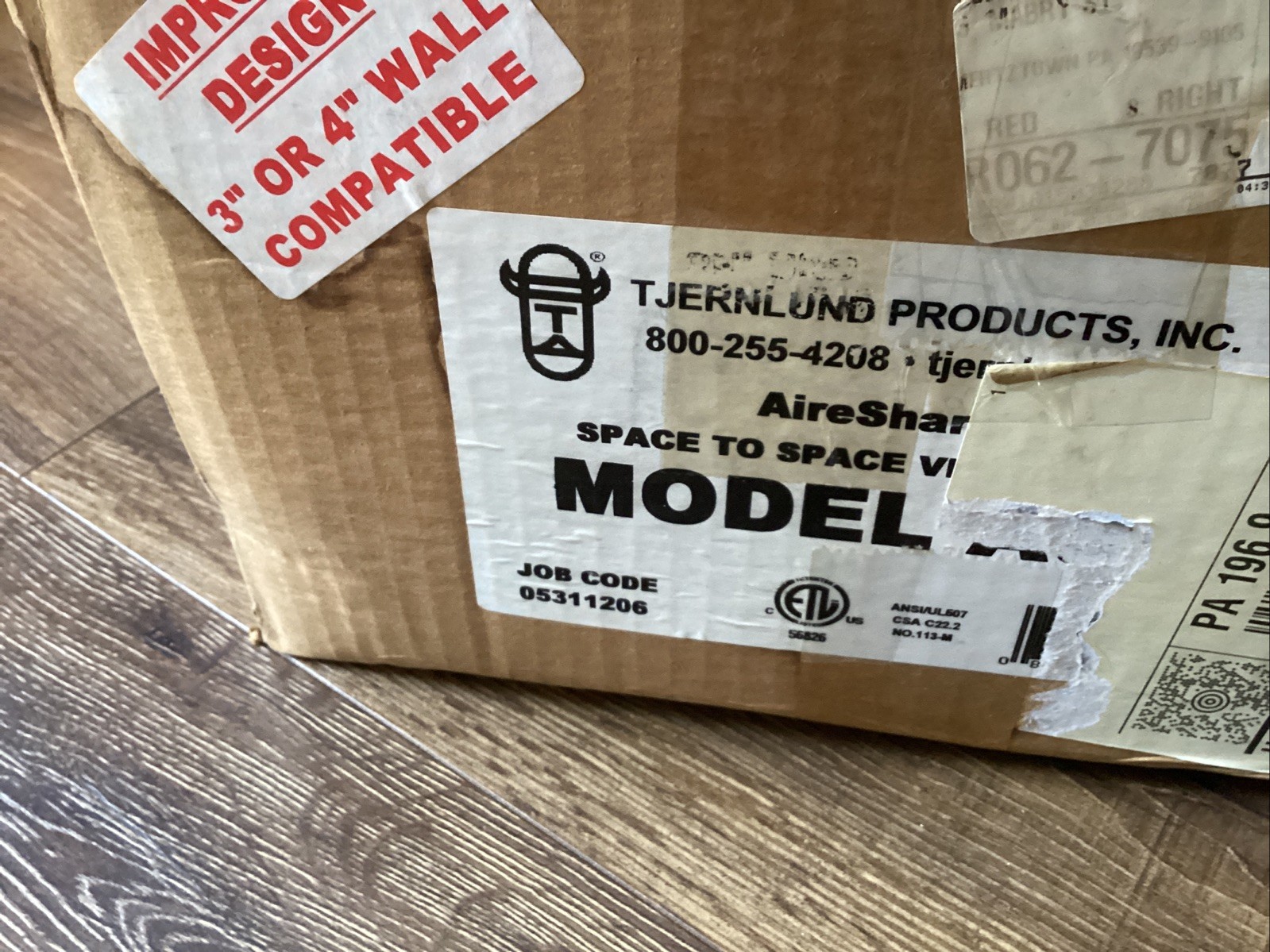 NEW Tjernlund AS1 AireShare Room-To-Room Fan Ventilator, Hardwired, 70 CFM