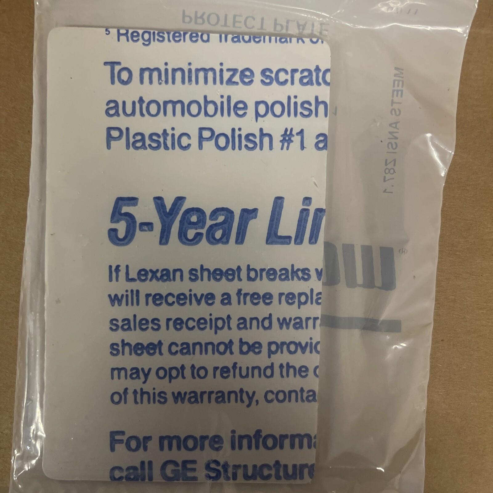 SELLSTROM 18403 CLEAR IMPACT PROTECT PLATE 2.6″ X 4.25″ MADE IN USA (LOT OF 20)