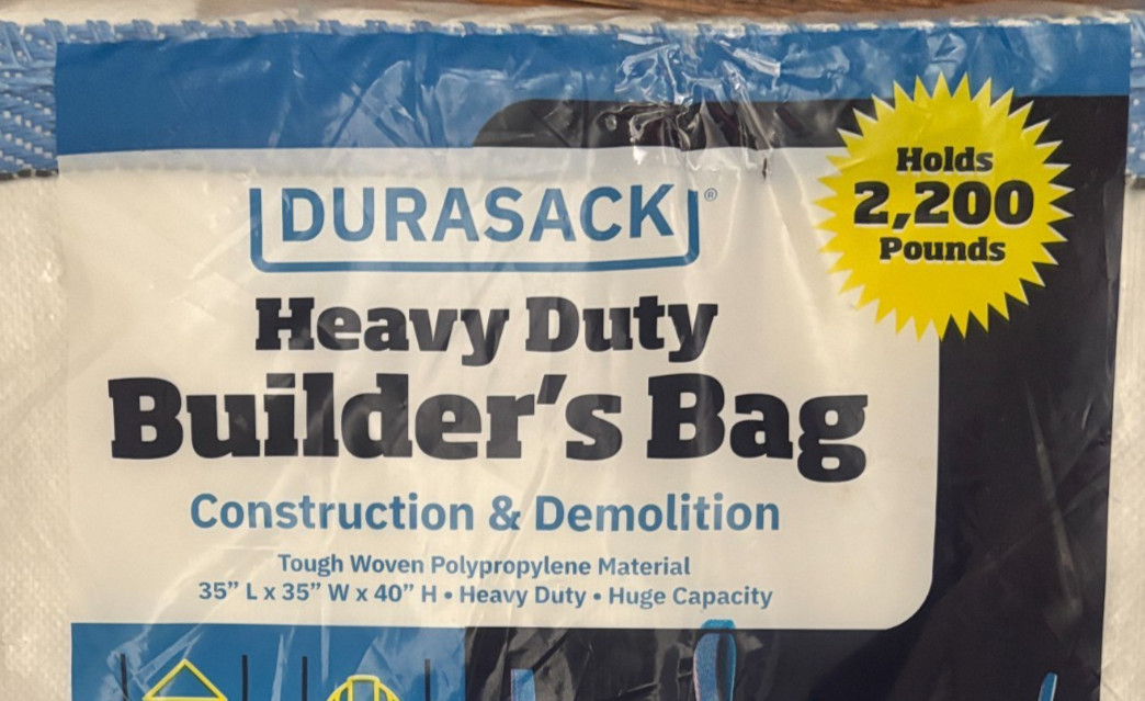 DURASACK Heavy Duty Builders Bag Holds 2200 lb White Woven Polypropylene New