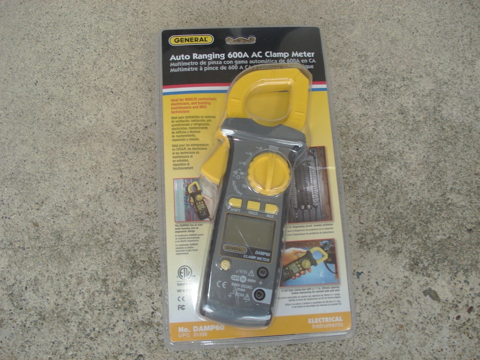 GENERAL TOOL Auto Ranging 600A Clamp Meter HVAC Electrician Model DAMP60