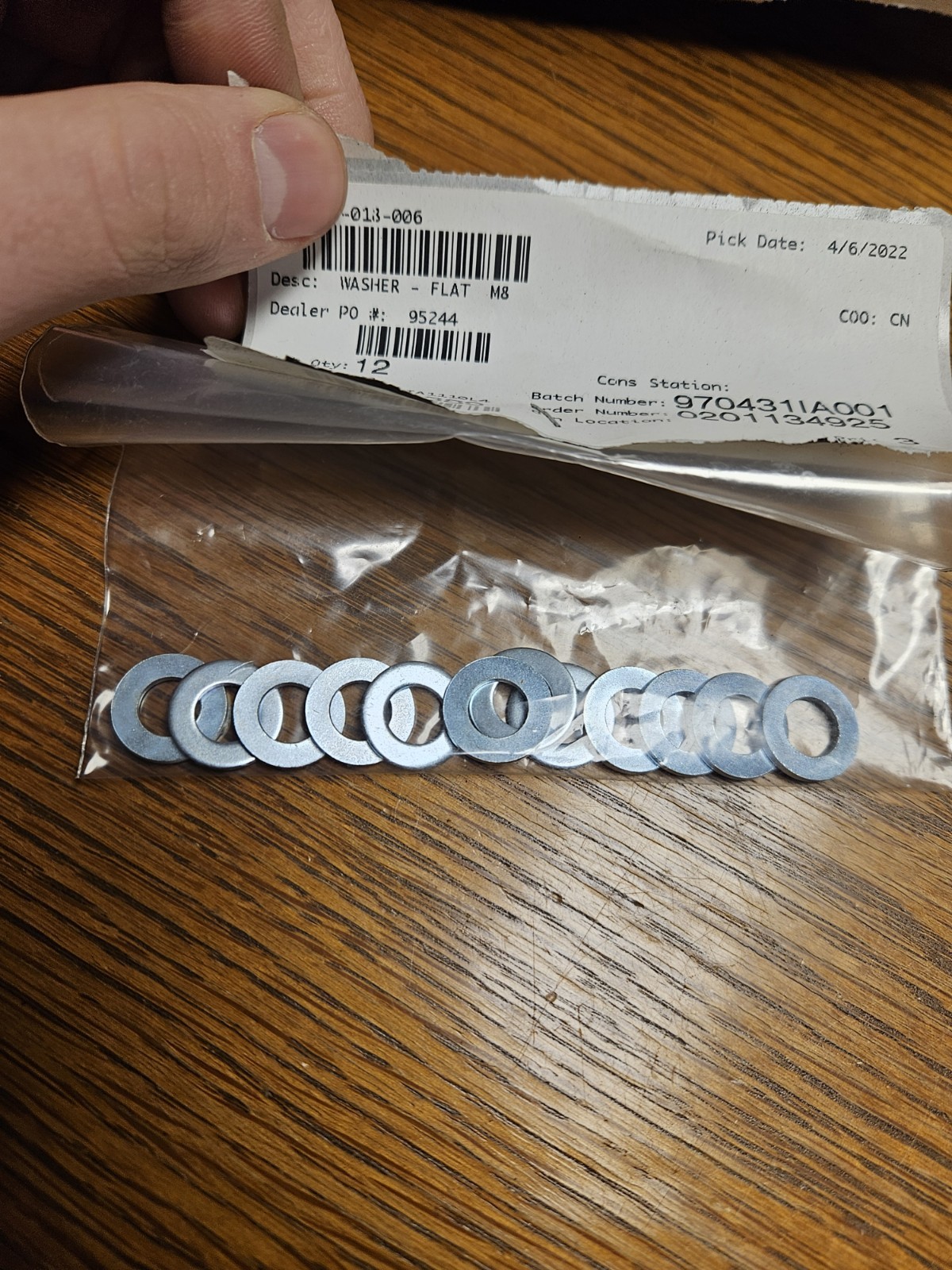 M8 Flat Washer 5-018-006 (Lot of 12)