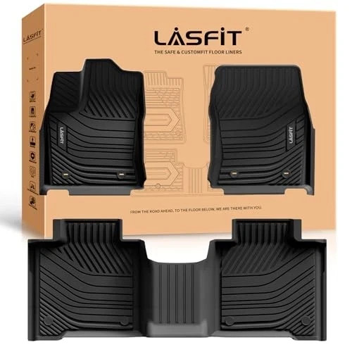 LASFIT Floor Mats for Toyota Tundra 2022-2025 2026 CrewMax Cab, All Weather.
