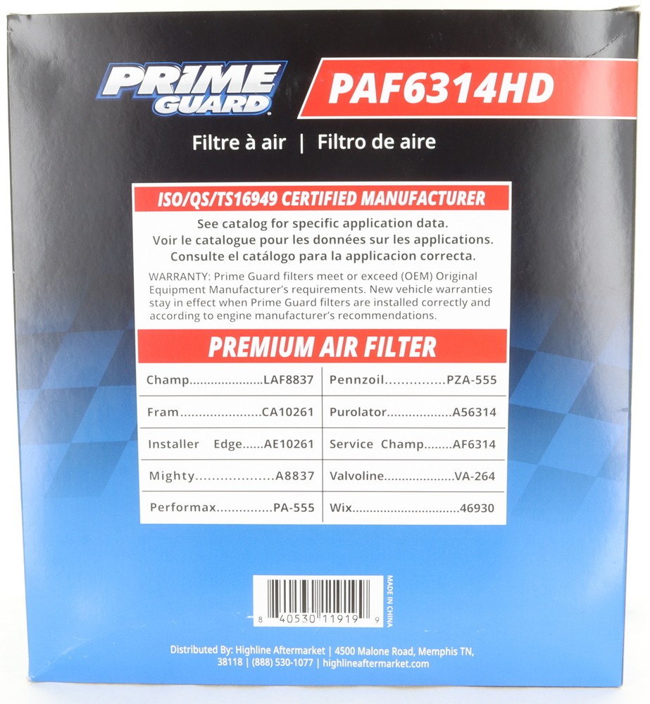 Prime Guard Air Filter (PAF6314HD)