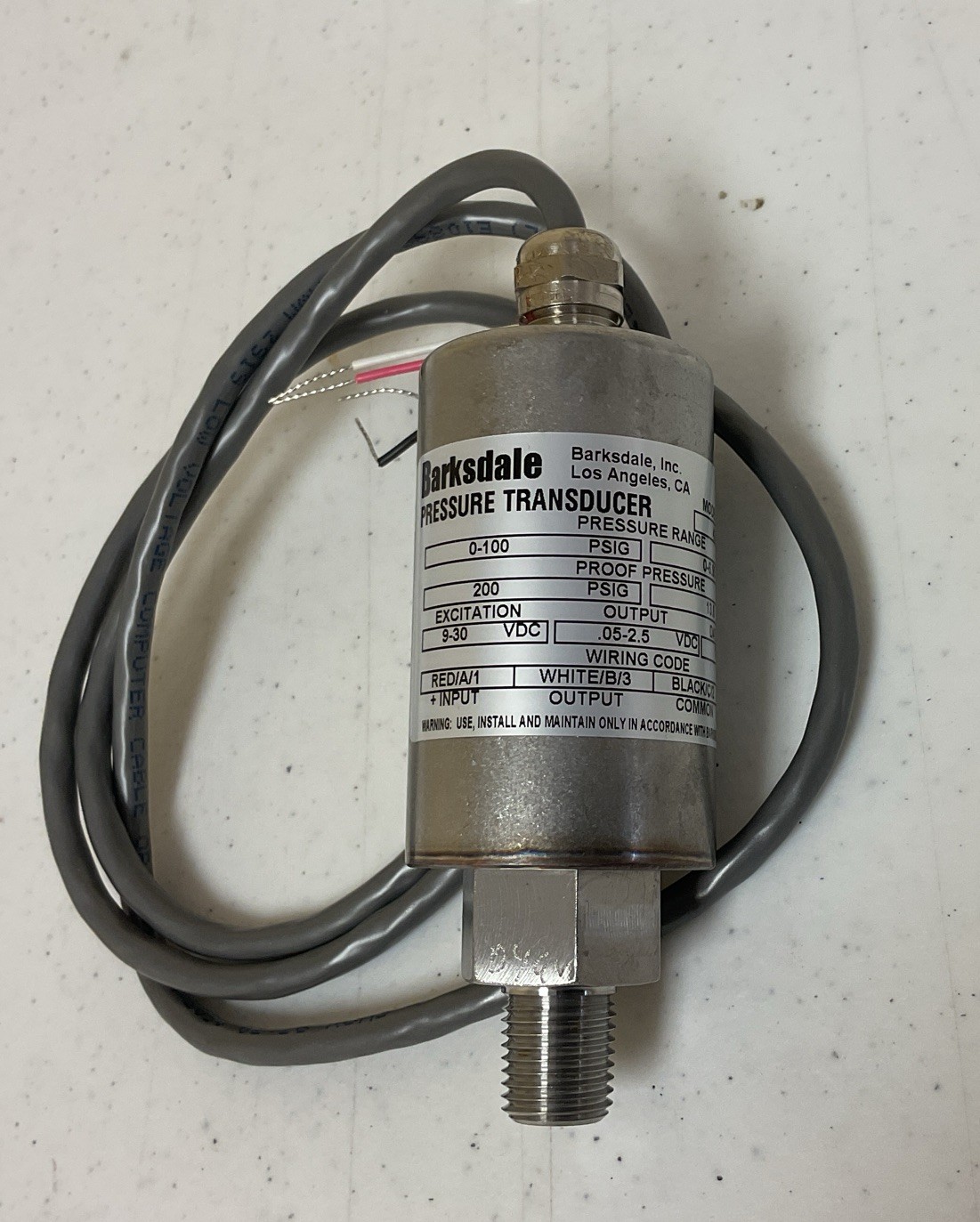 NEW, BARKSDALE 426H3-04 PRESSURE TRANSDUCER, 00-100 PSIG, FREE SHIPPING