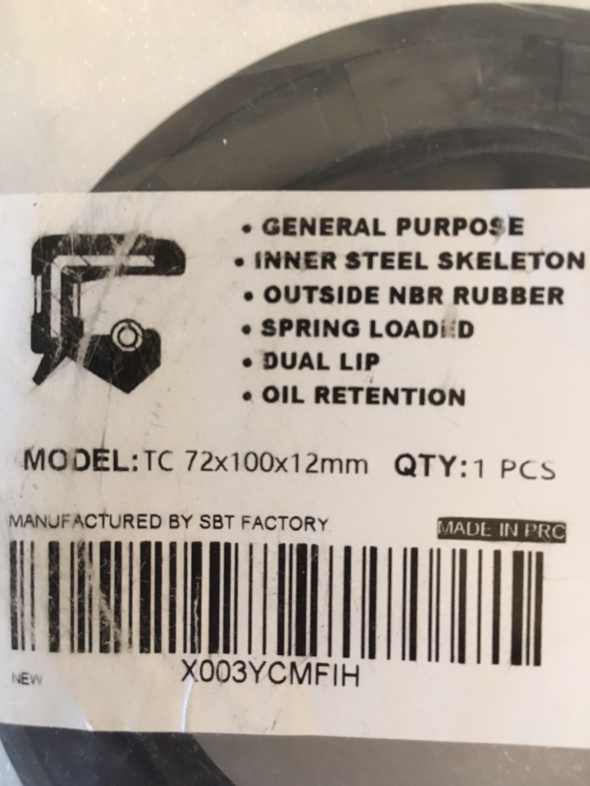 Metric Oil Shaft Seal Double Lip 72 x 100 x 12mm TC – Free Shipping