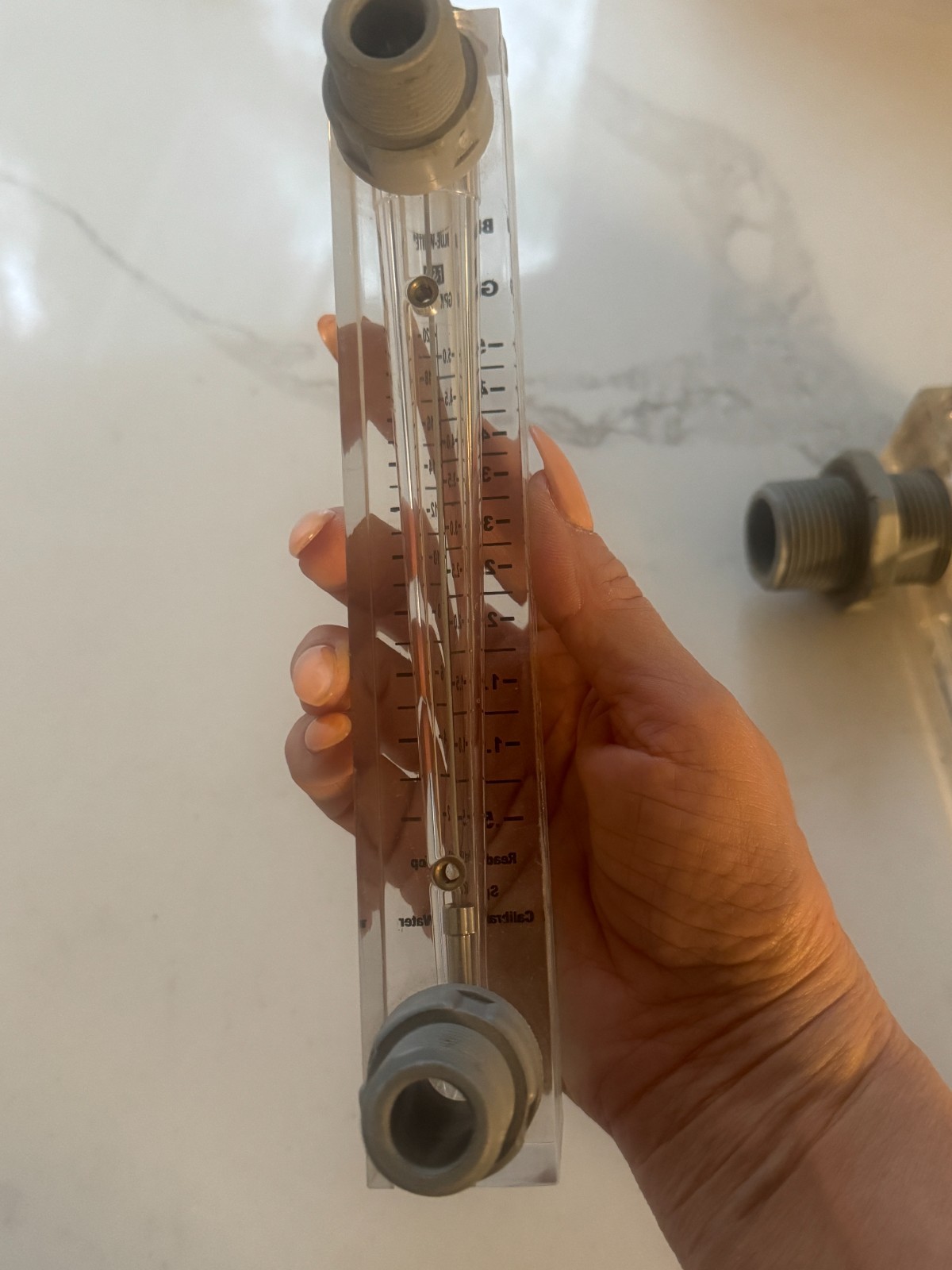 2) Blue White Flow Meter F-550 F-500 F-55200L GPM LPM Water Rotameter Industrial