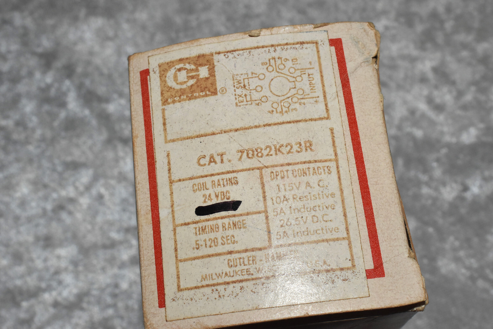 NEW IN BOX CUTLER HAMMER 7082K23R 115VSC 10A 5-120S NSMP NOS ready to ship