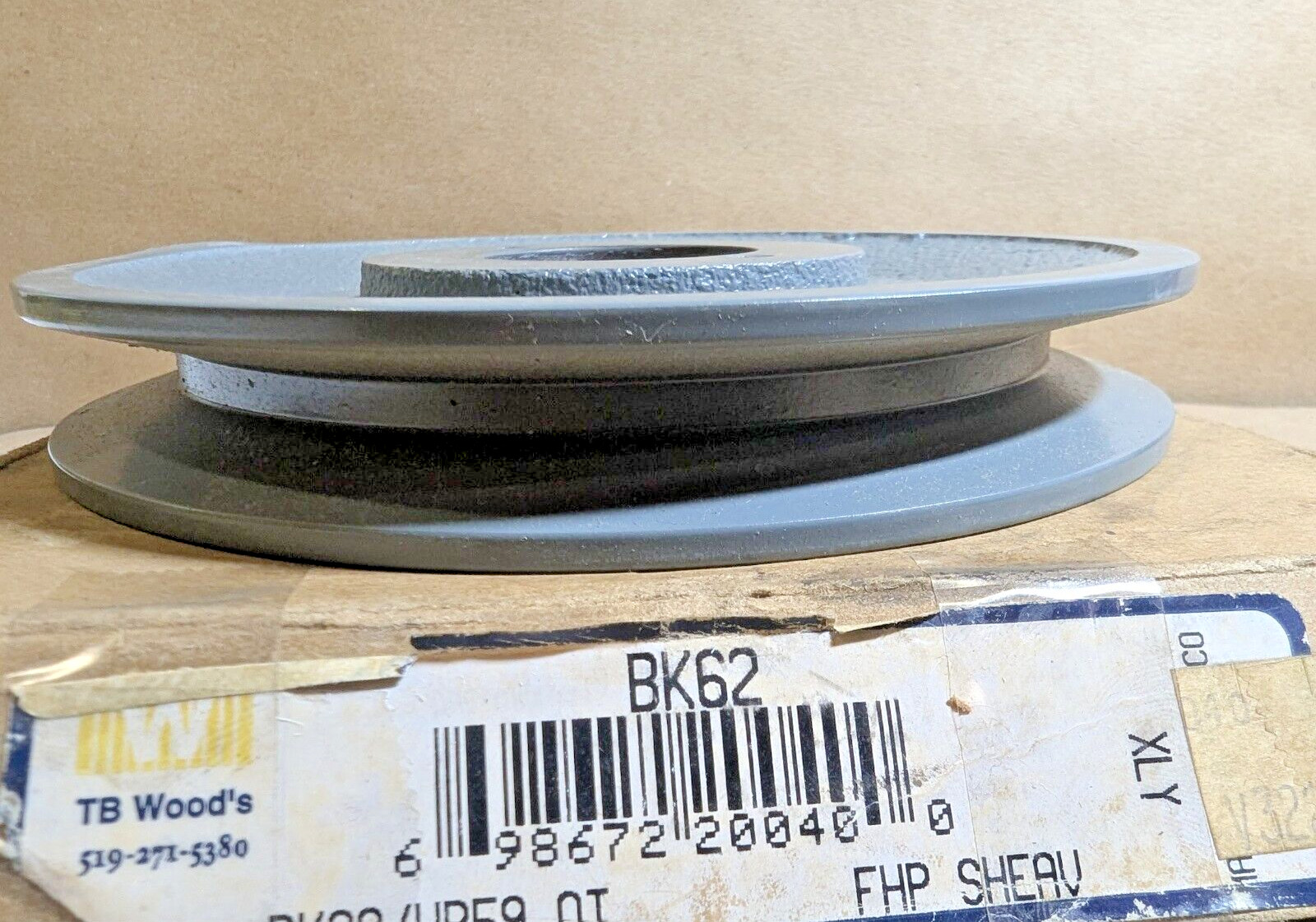 TB Wood’s BK62 FHP QT Bushed Sheave, B-5L-A-4L Belt, 5.95″ OD (New in Box)