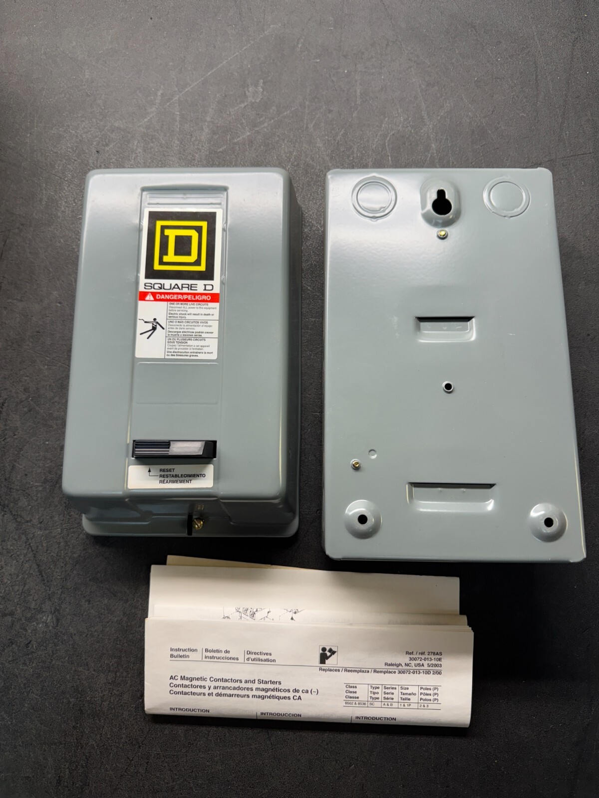 Square D 8536 Nema Size 0 & 1 Starter Class Type S Enclosure Only