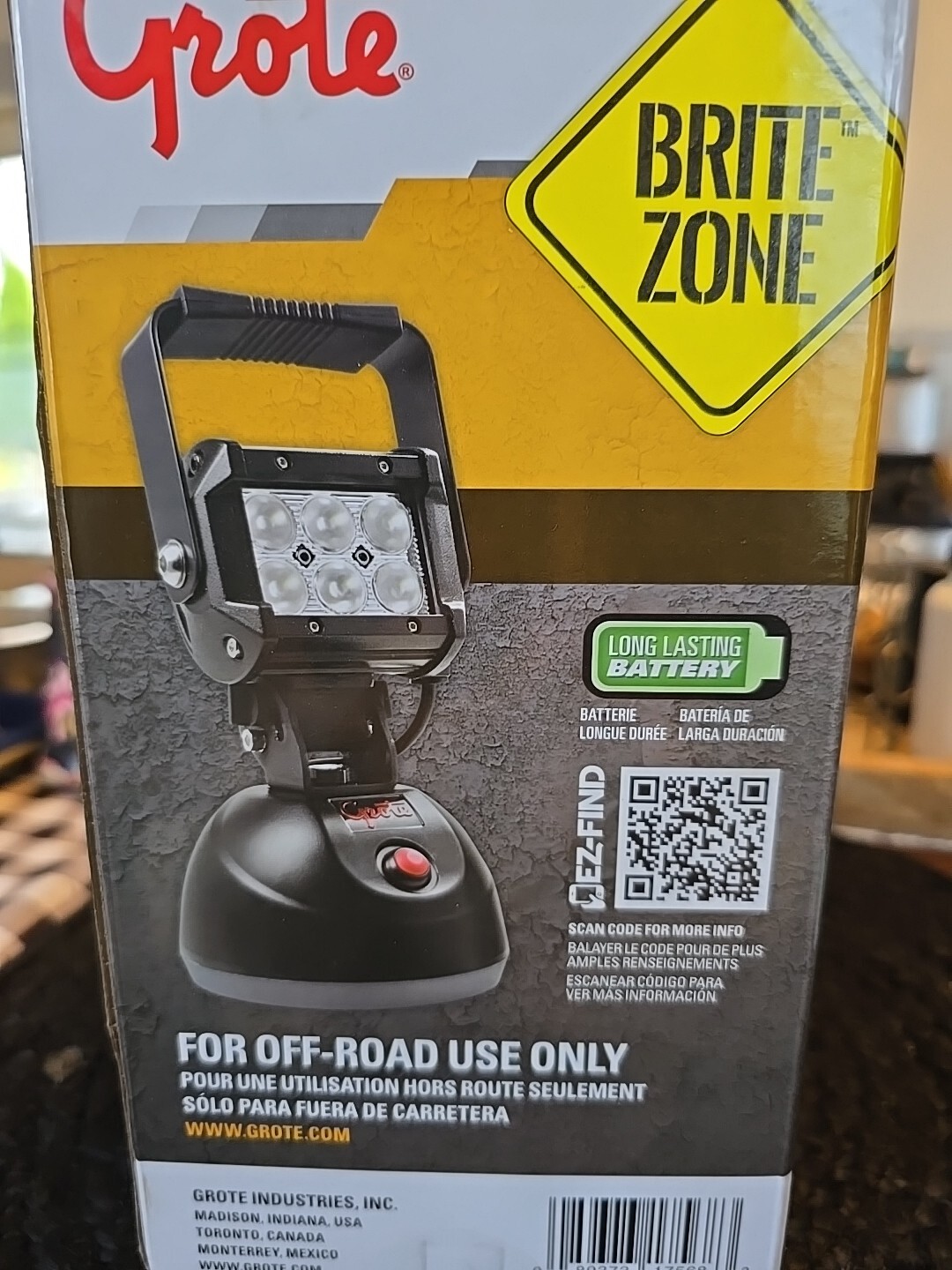 GROTE BZ501-5 Work Light,1100 lm,Rectangular,LED,9″ H 412A32