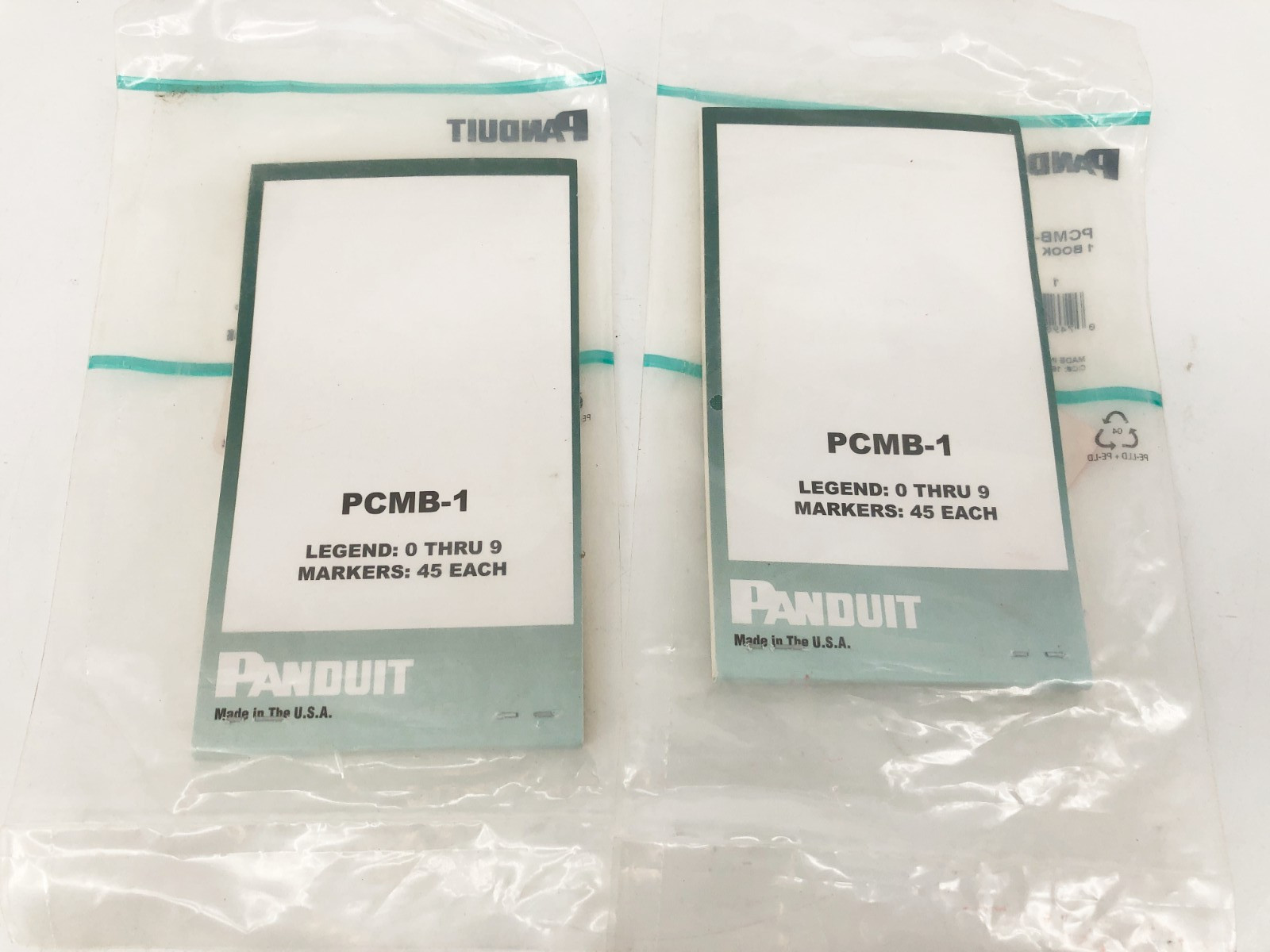 Lot of 2 New Panduit PCMB-1 Terminal Block Marker Legends 0-9 45 Markers Each