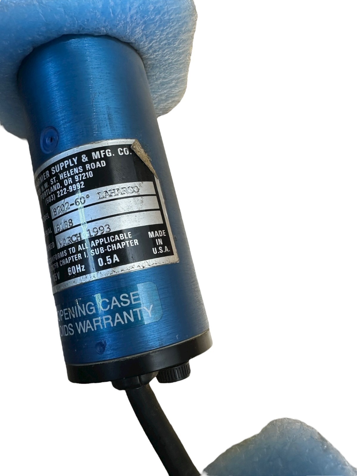 Lacey-Harmer Model 8202-60° LAHARCO Laser 115V 60Hz 0.5A **SALE**