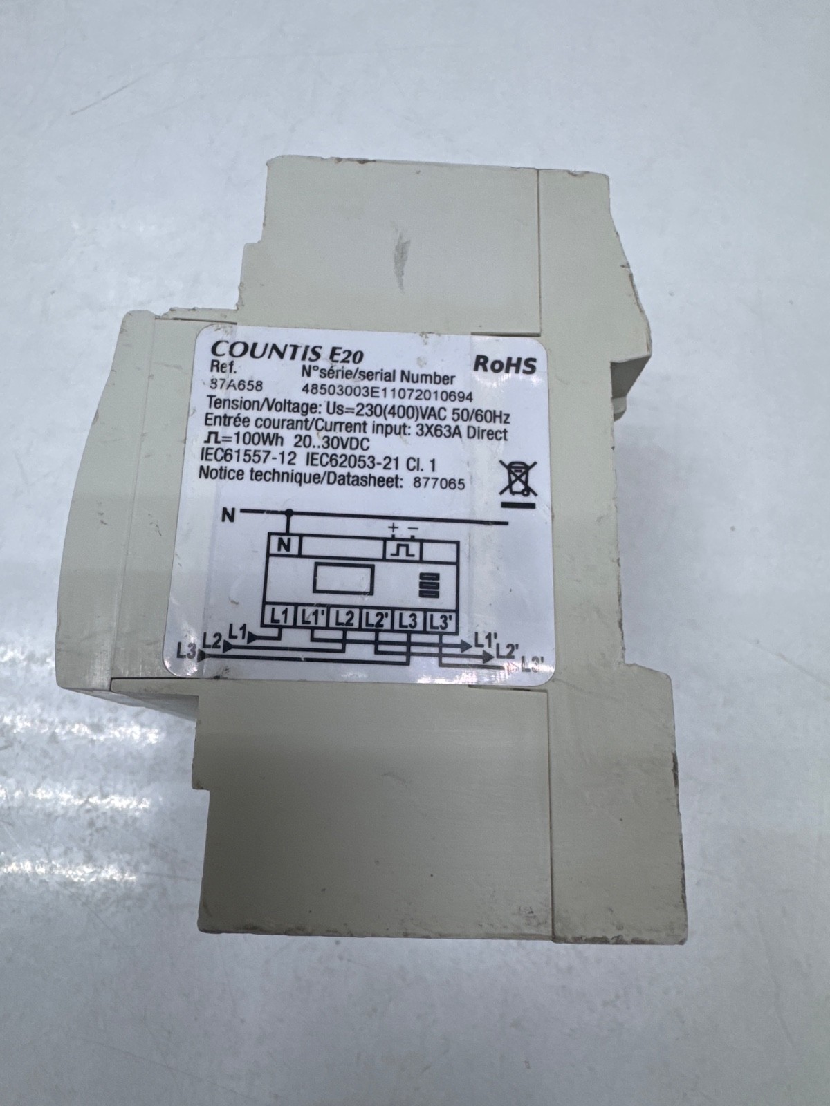 SOCOMEC COUNTIS E20 87A658 63A ENERGY METER