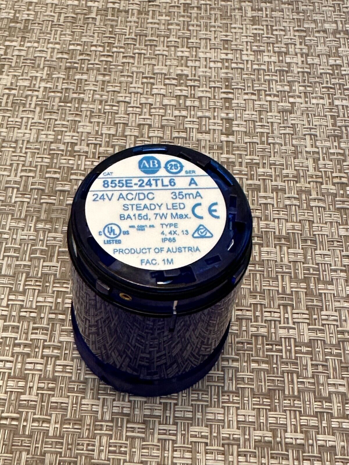 New! Allen Bradley 855E-24TL6 Blue Steady LED 24V AC/DC Free Shipping!
