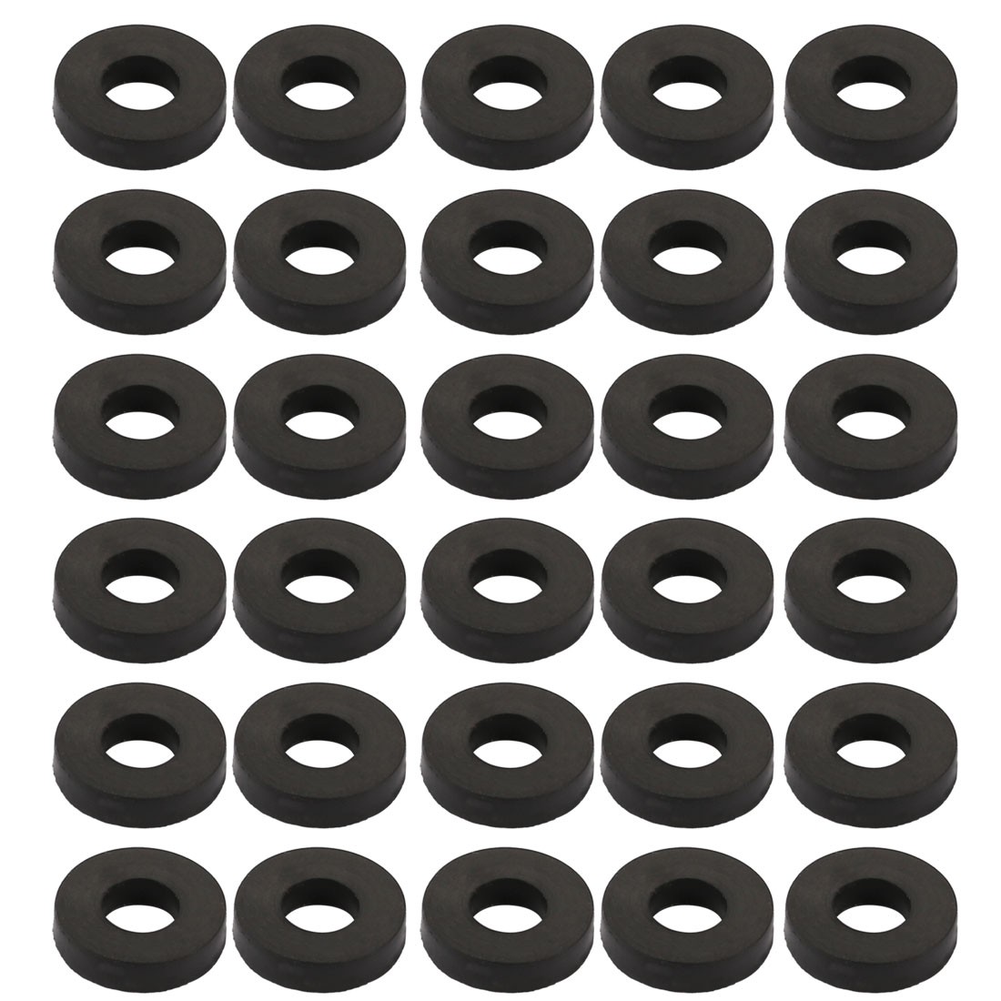 30Pc Black Rubber Round Flat Washer Assortment Size 4x9x2.2mm Flat Washer