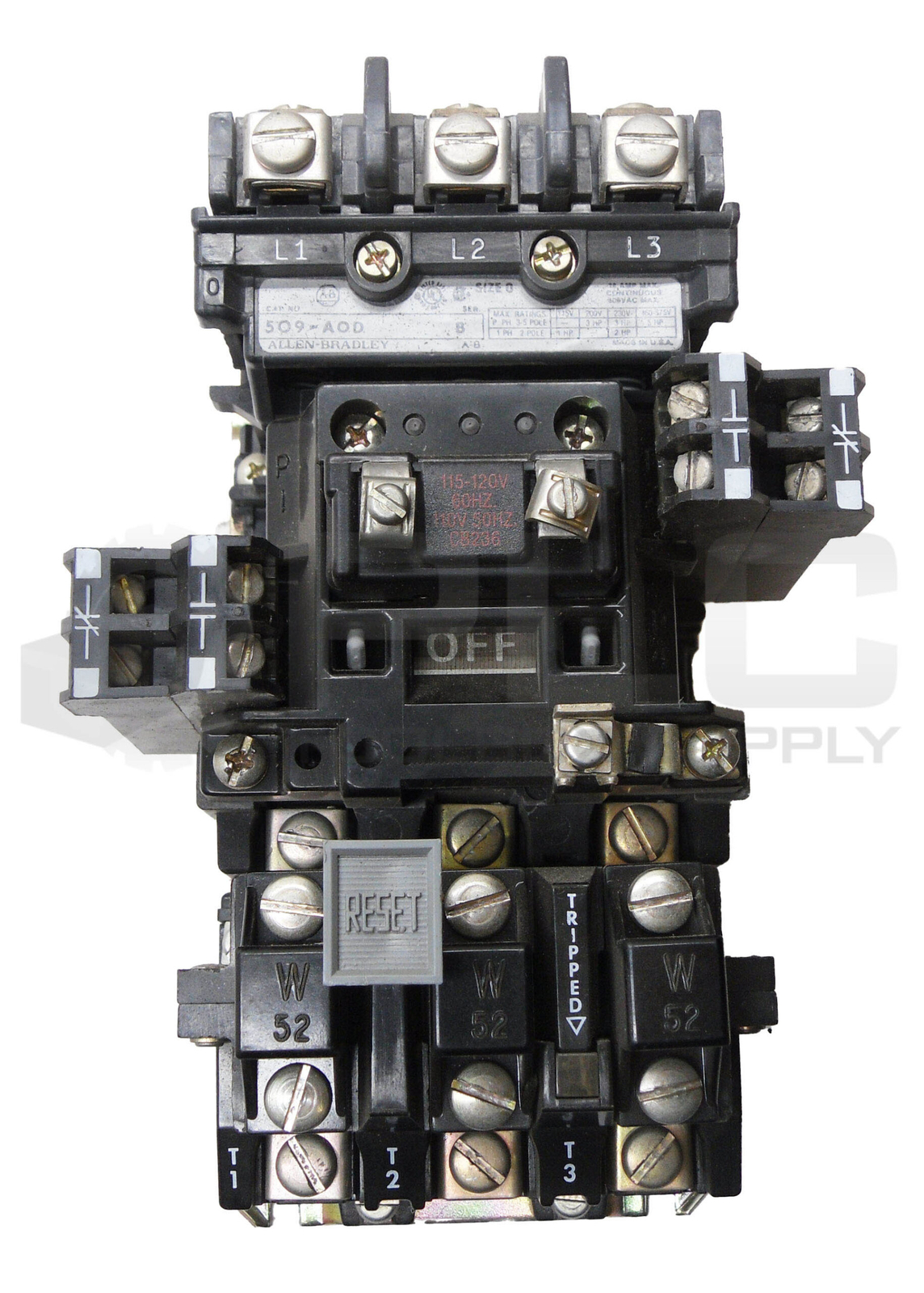 ALLEN BRADLEY 509-AOD /B W/ CB236 W/ 42185-800-01 W/ 595-AB /B W/ W52 509-A0D