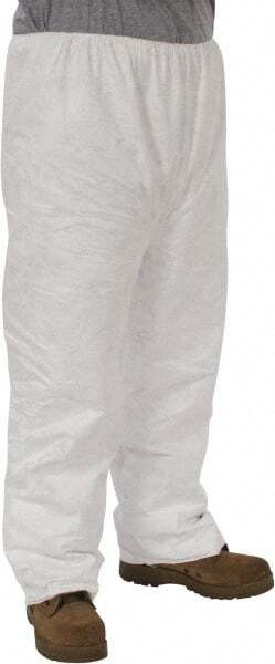50 Pack Dupont Size 2XL White Tyvex Work Pants 26-1/2″ Waist, 29-1/2″ Inseam