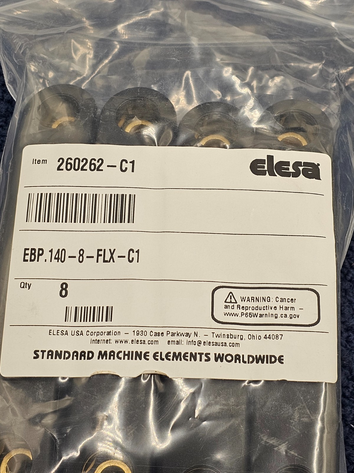 (QTY 8) Elesa USA 260262-C1 EBP.140-8-FLX-C1, Flexible Bridge Handles