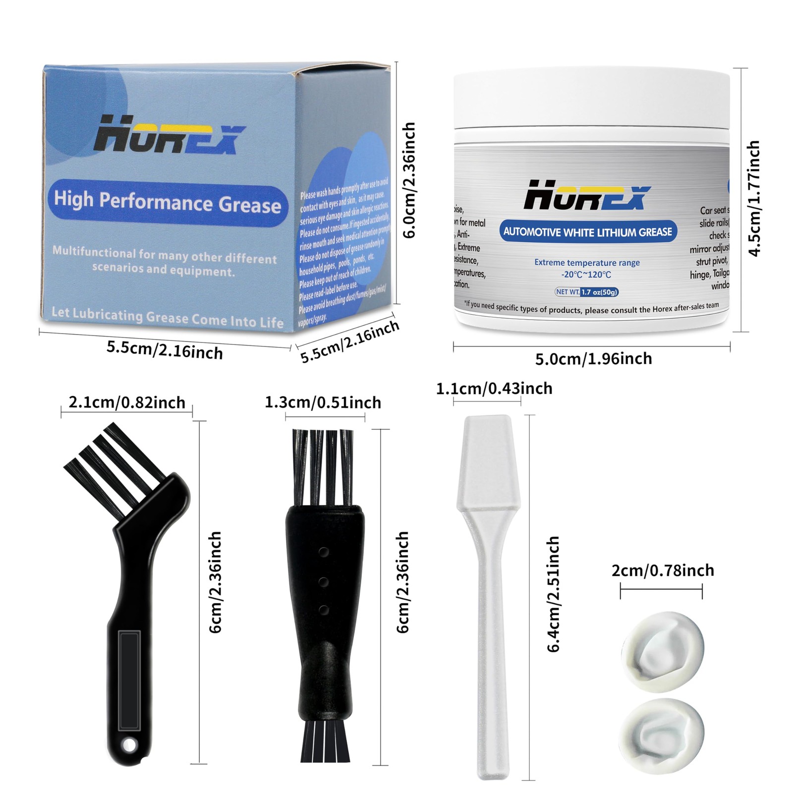 Horex Automotive White Lithium Grease 50ml Multi-Purpose Lubricant 50 grams