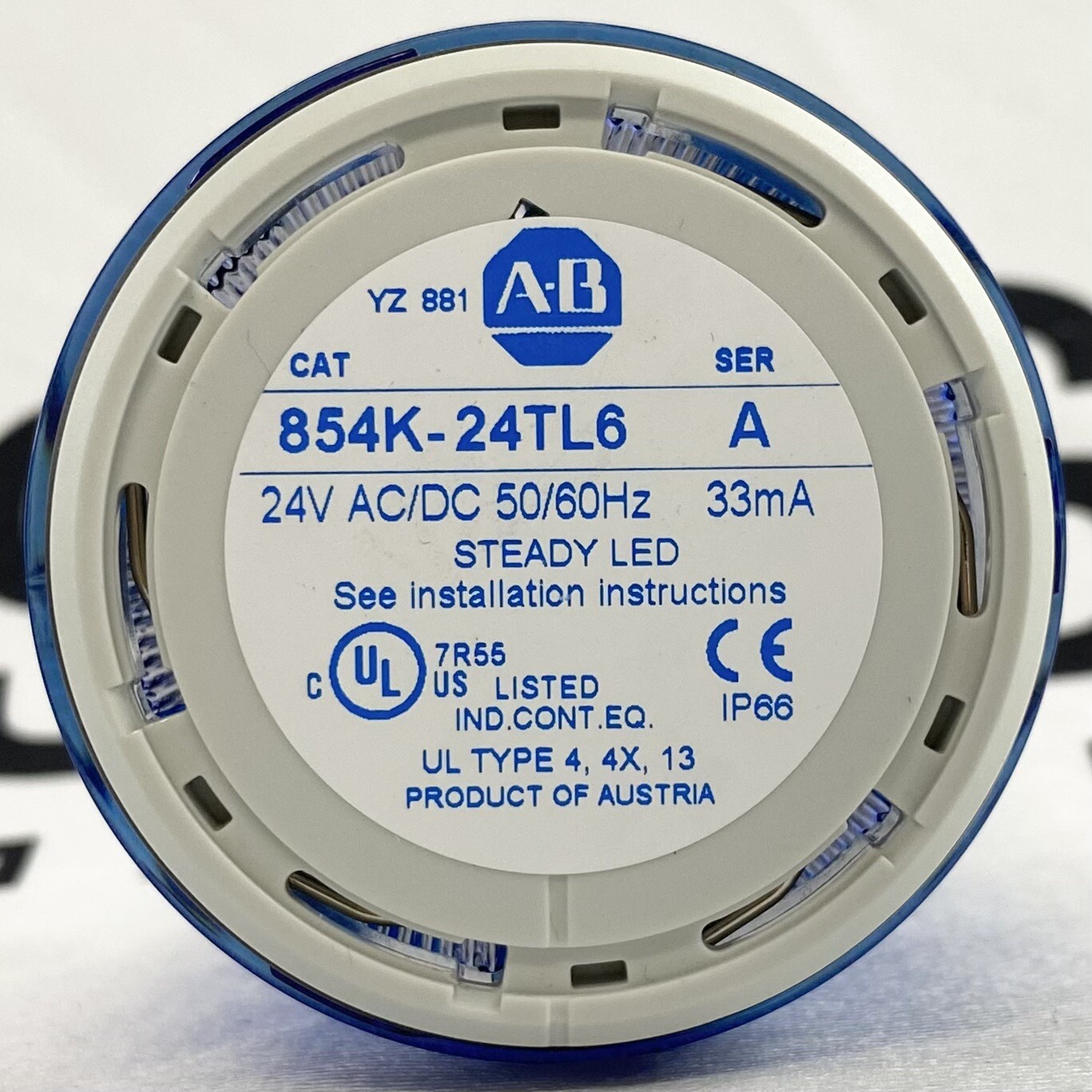 Allen Bradley 854K-24TL6 Steady LED 24V AC/DC 33mA Ser A
