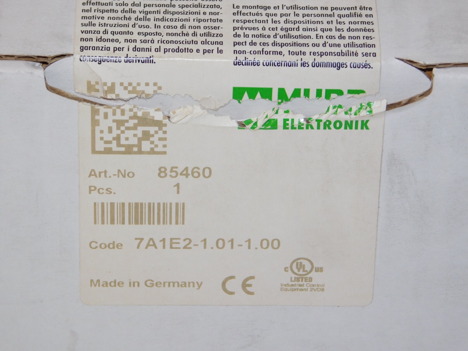 New Murr Elektronik 85460 Maintenance Free Buffer Module MB Cap Ultra 3/24 1A/21