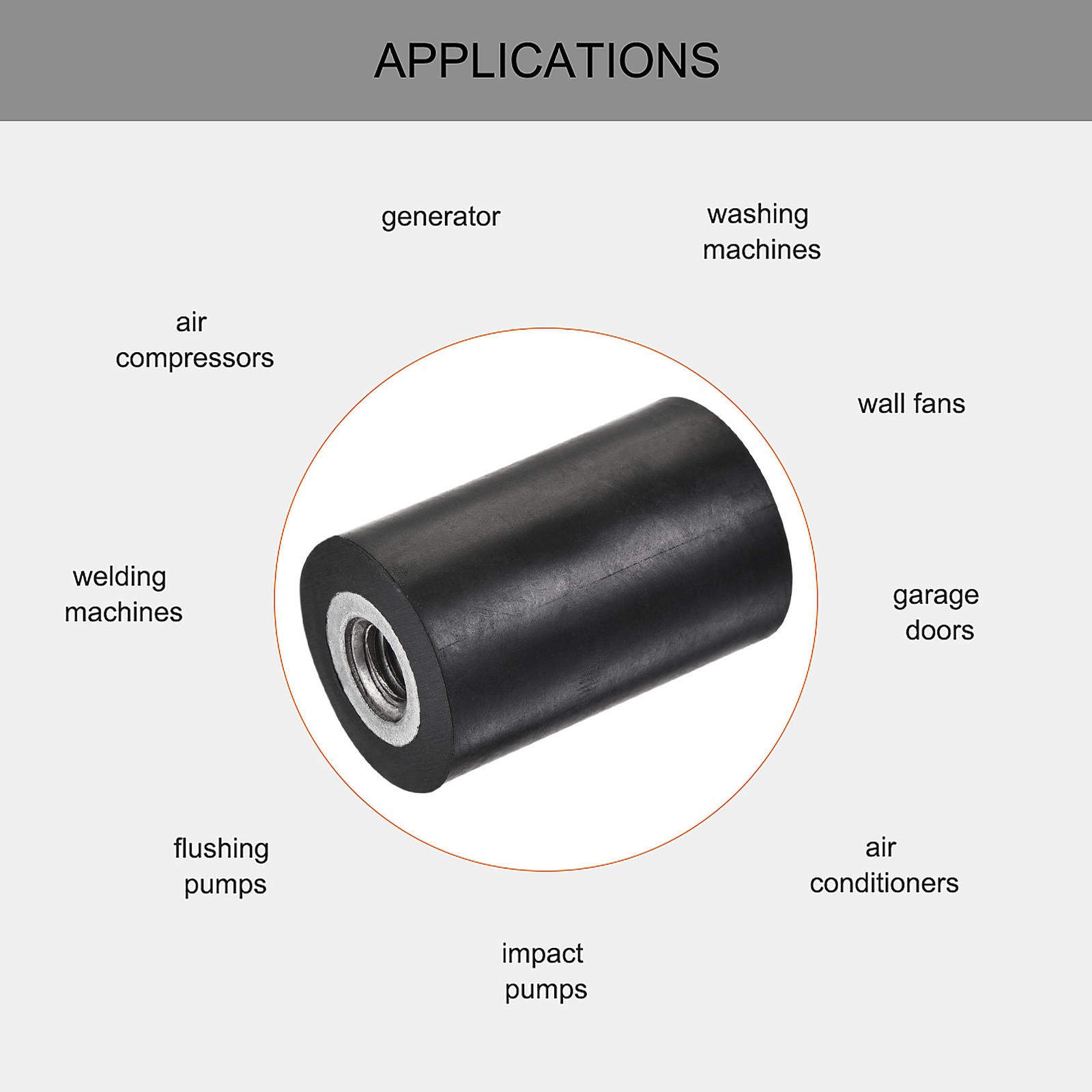 M8 Rubber Mounts Female/Female Shock Absorber 25mm x 40mm 3pcs