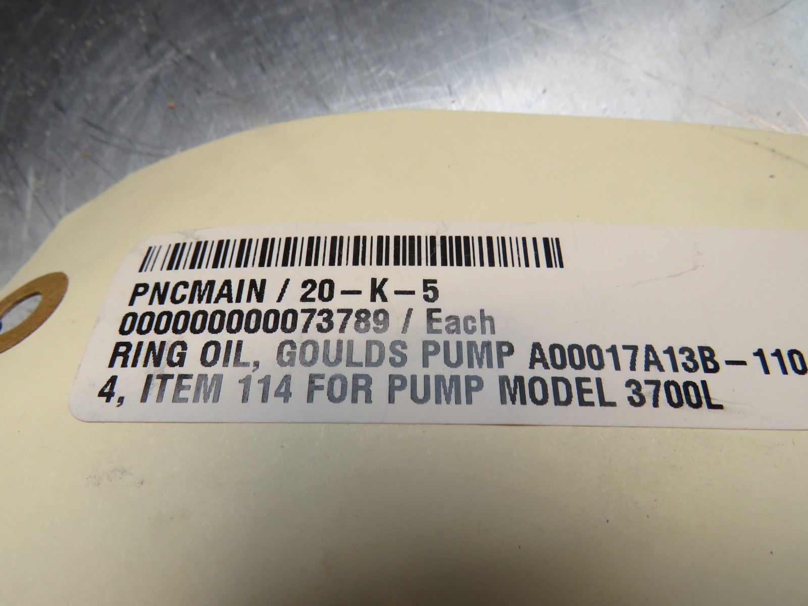 Goulds Pump A00017A13B-1104 Oil Ring 3700L