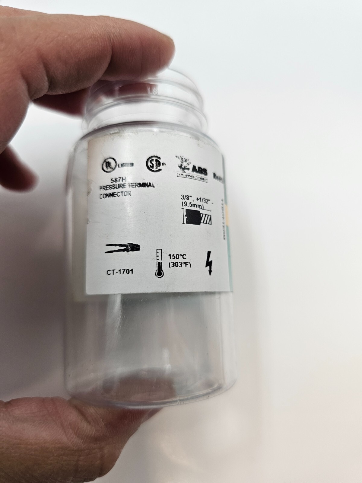 Bottle of 25 Panduit Ring Terminal P8-14R-Q Non-Insulated 1/4 Inch (M6)