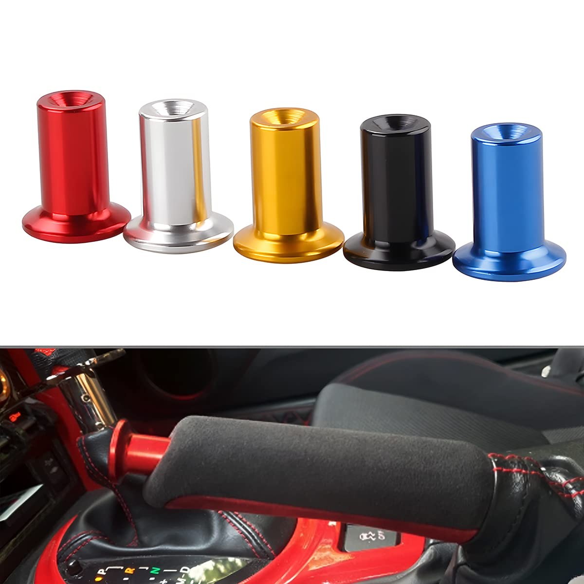 AICEL Turn Knob Drift Button, 2 Pcs E-Brake Handle 0.4*0.3*0.2in, Black