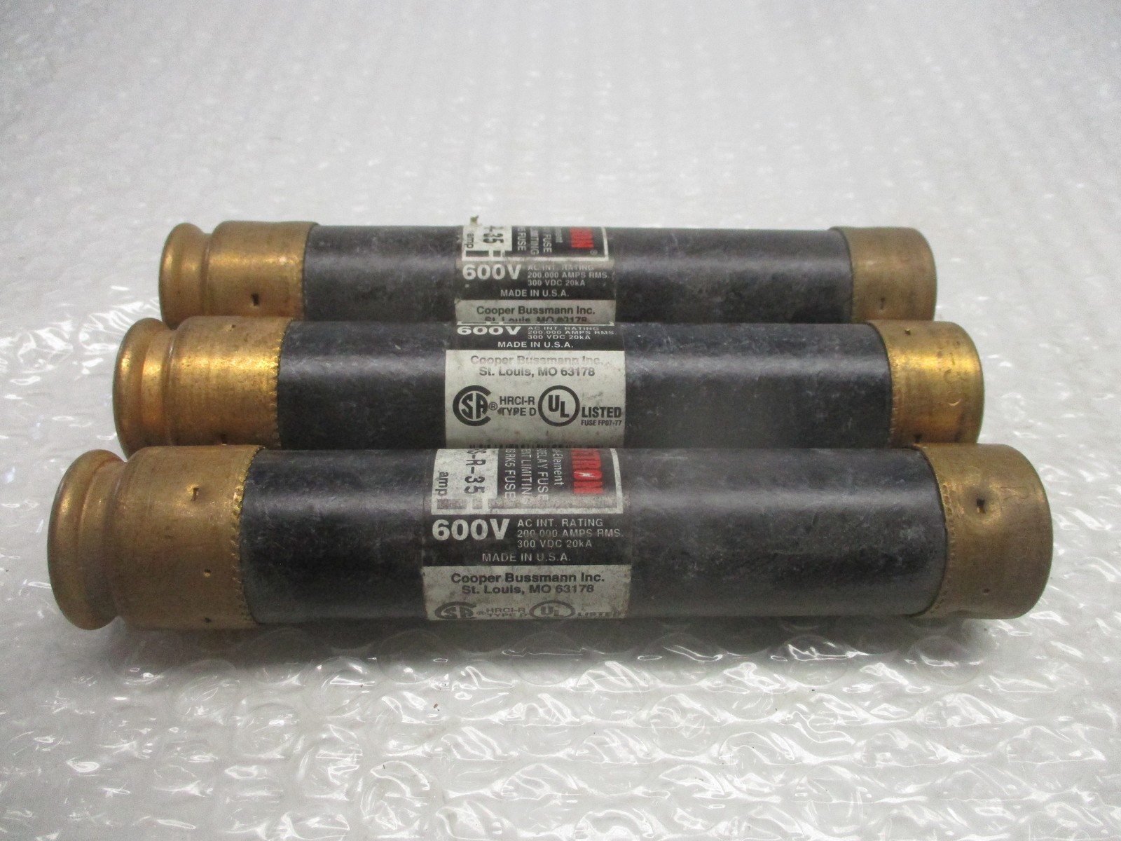 FUSETRON FRS-R-35 FUSE BLACK LOT OF 3 NSNP