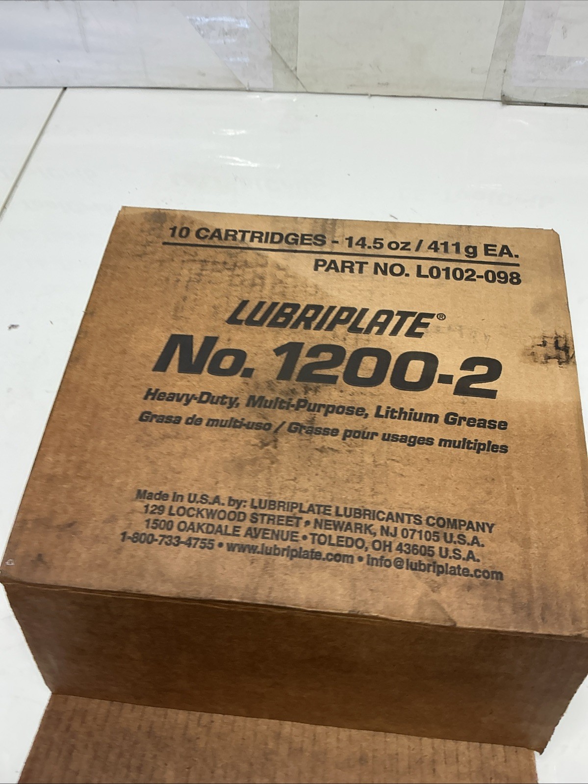 (10) Lubriplate No. 1200-2 Lithium Grease 14.5oz L0102-098 (Expired). Z-594S