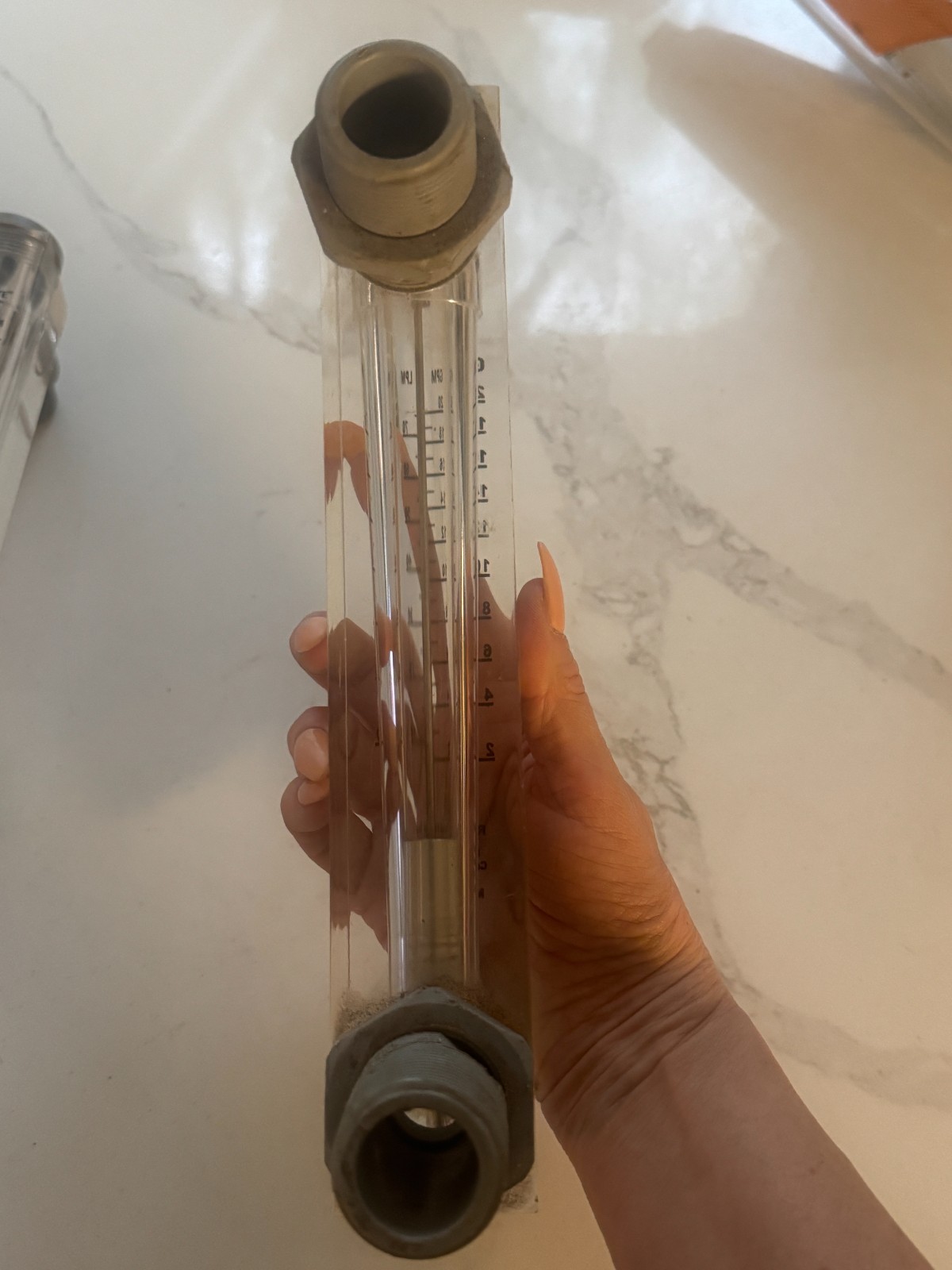 2) Blue White Flow Meter F-550 F-500 F-55200L GPM LPM Water Rotameter Industrial
