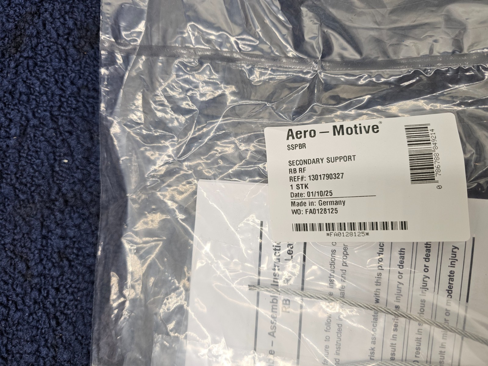 Aero-Motive 1301790327 Secondary Support Wire For RF/BF Balancers & Torque Reels