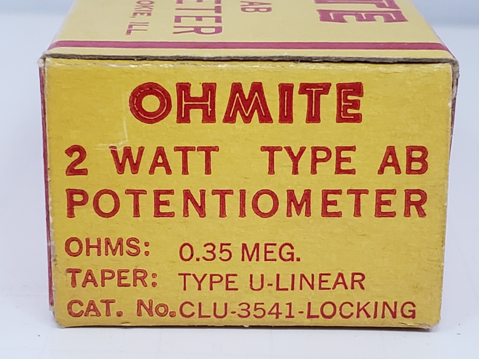 OHMITE CLU-3541 POTENTIOMETER 2 WATTS 0.35 MEG OHMS (LOT OF 5) NIB