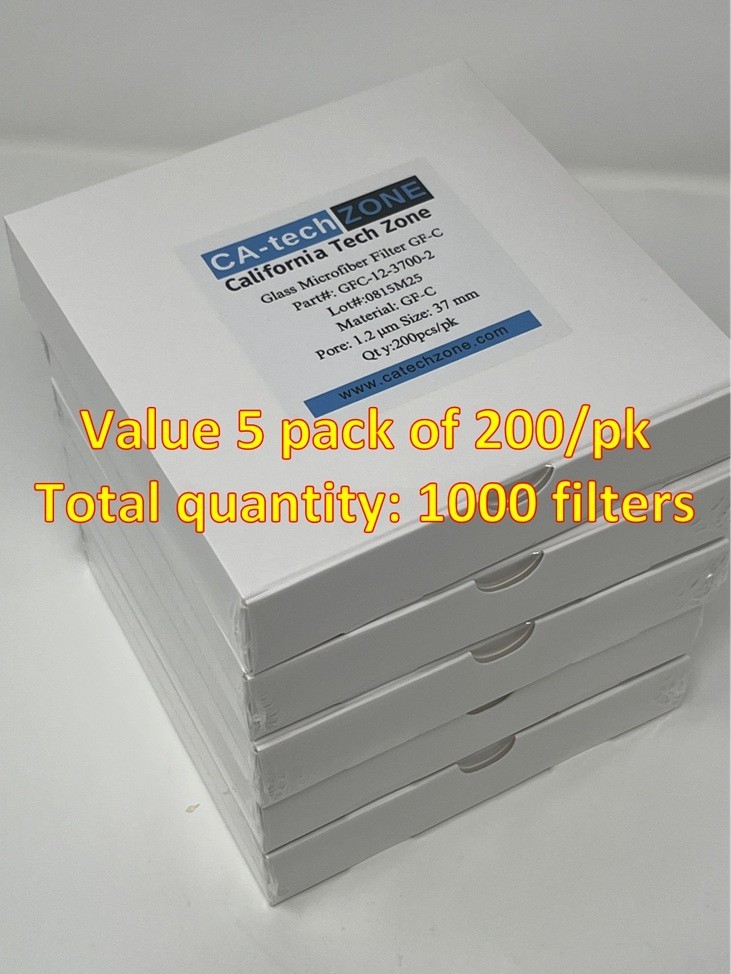 Glass Microfiber Filter Grade: GF-C (1.2μm)37 mm 5x(200/pk) (total: 1000/box)