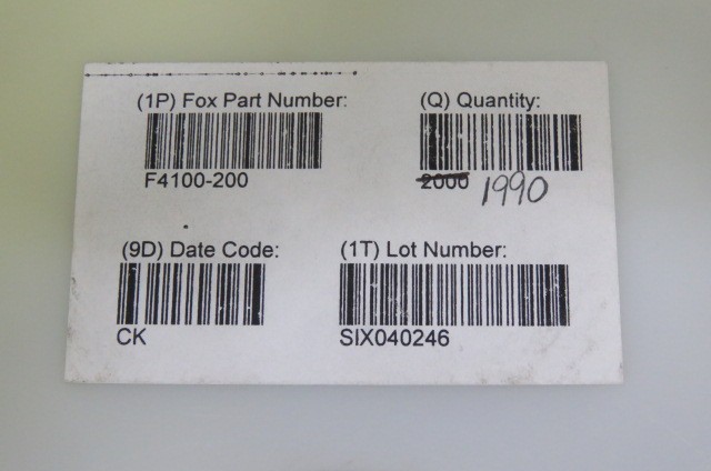 FOX F410CKA 20.000MHZ Qty of 10 per Lot