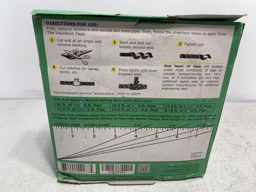Nu-Calgon 4217-12 Cork Insulation Tape 30′ x 1/8″ x 2″