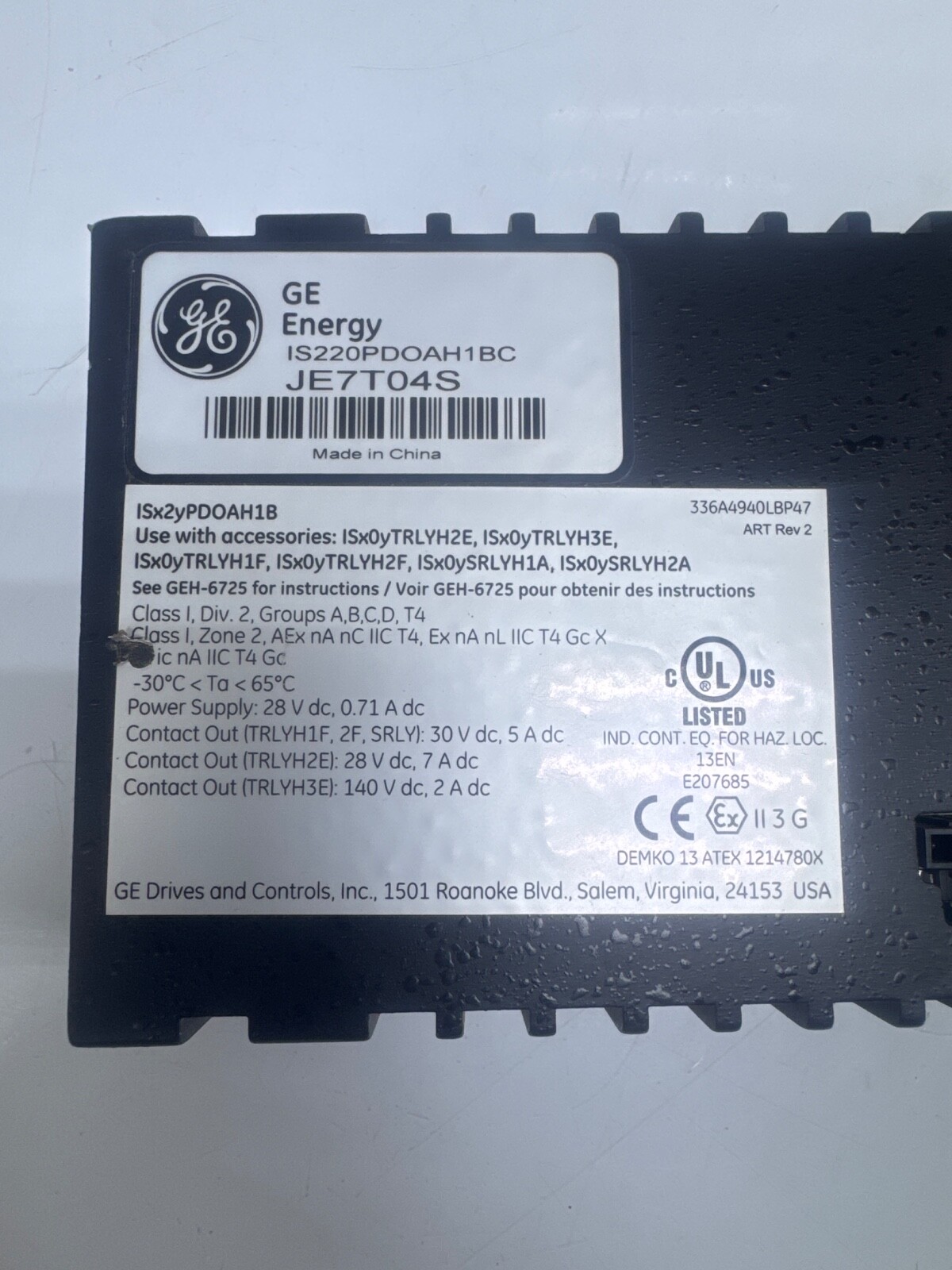 GE Energy PDOAH1B IS220PDOAH1BC DISCRETE OUT