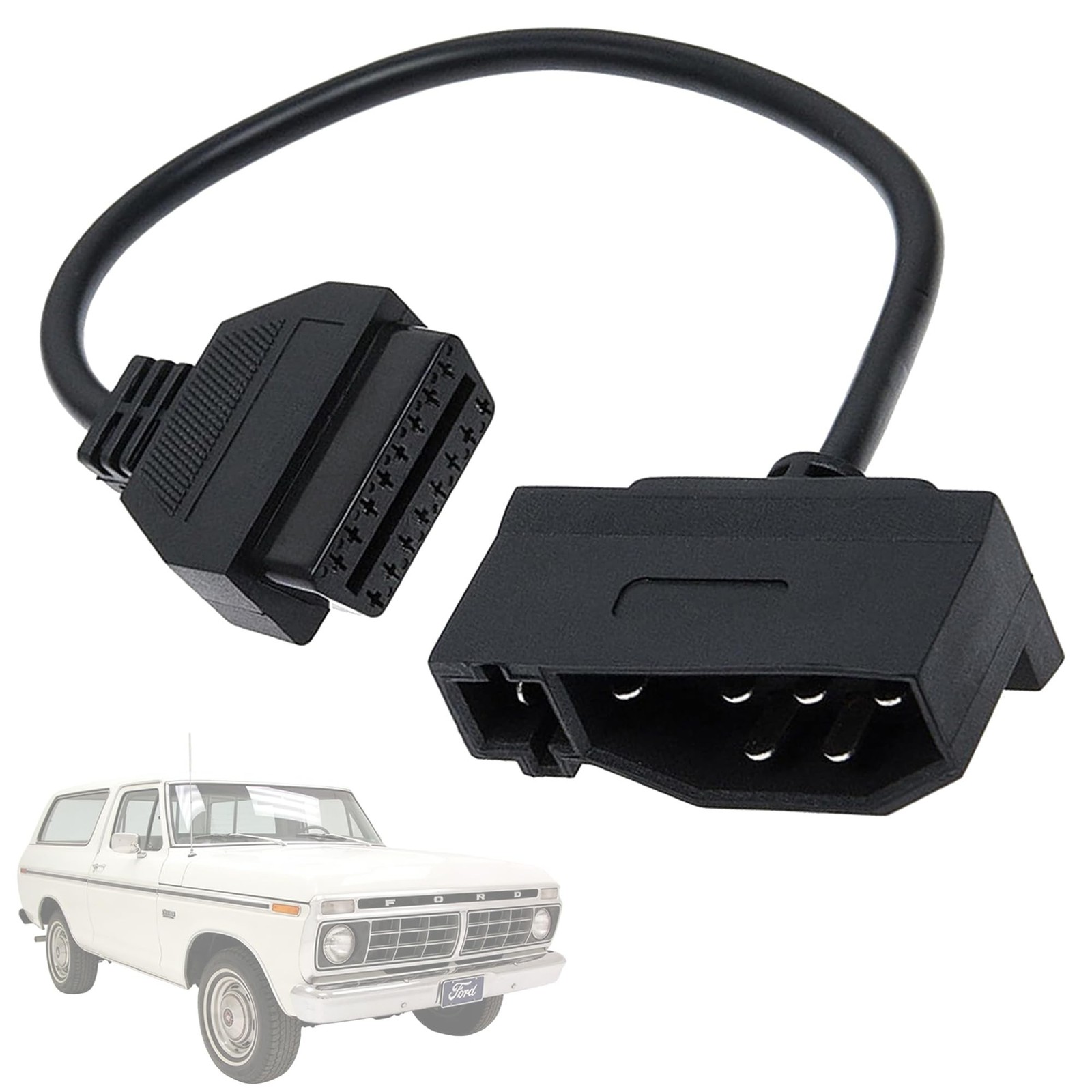 OBD1 to OBD2 Adapter for Ford 7 Pin to 16 Pin Connector Black OBD Adapter Cab…