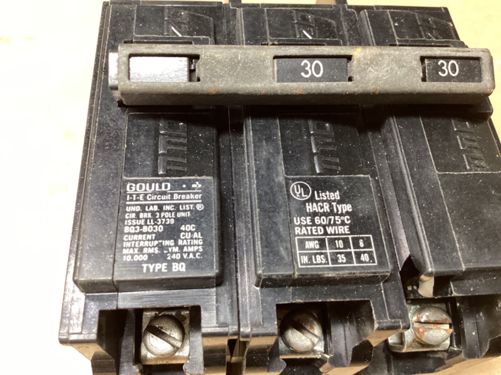 ITE Circuit Breaker BQ3B030 Type EQ-B 30A 3 Pole #103F248*CO