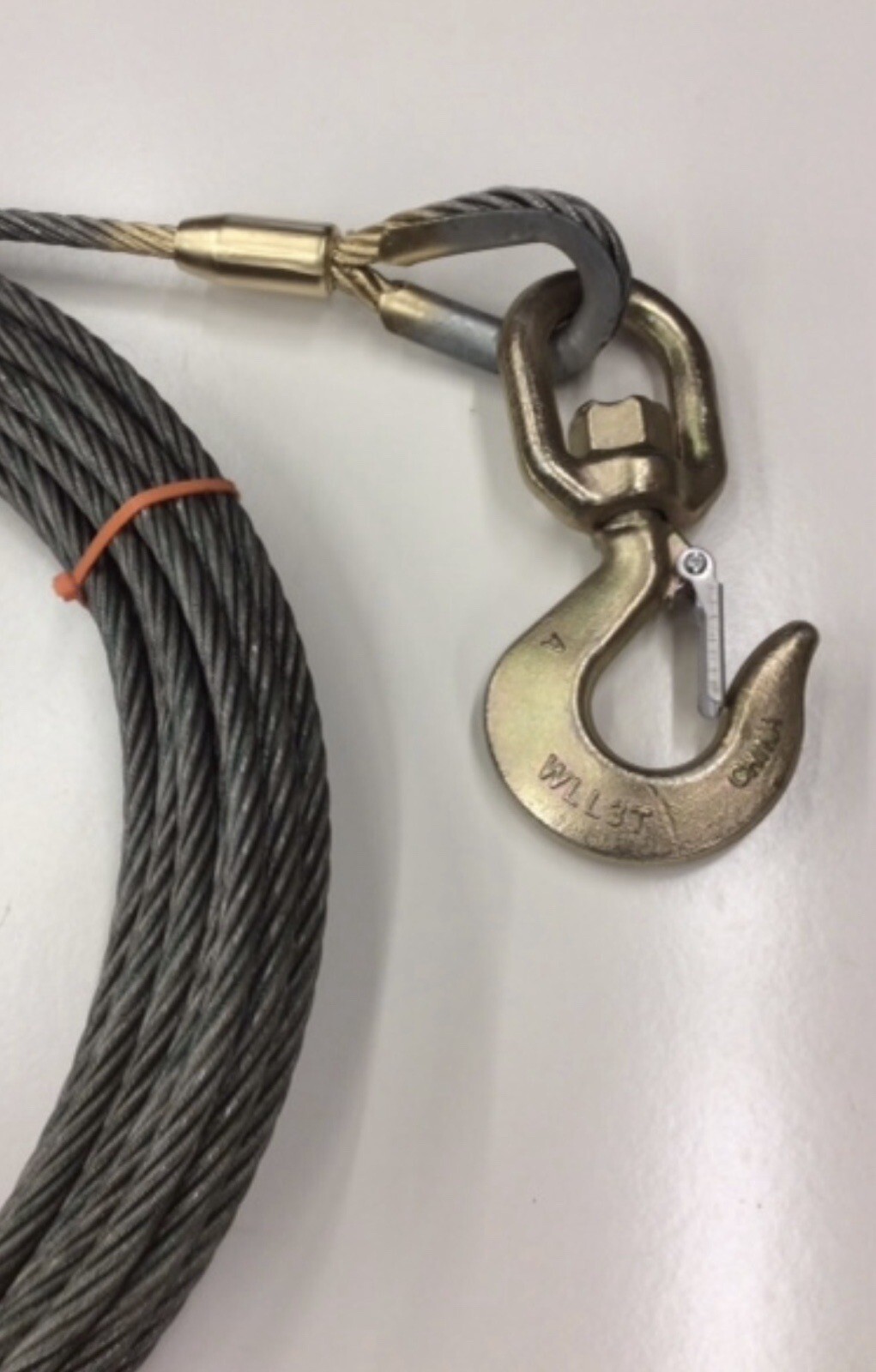 WINCH LINE Rollback 3/8” X 50’ Tow Truck Wrecker Cable EIPS Steel Core W/Swivel