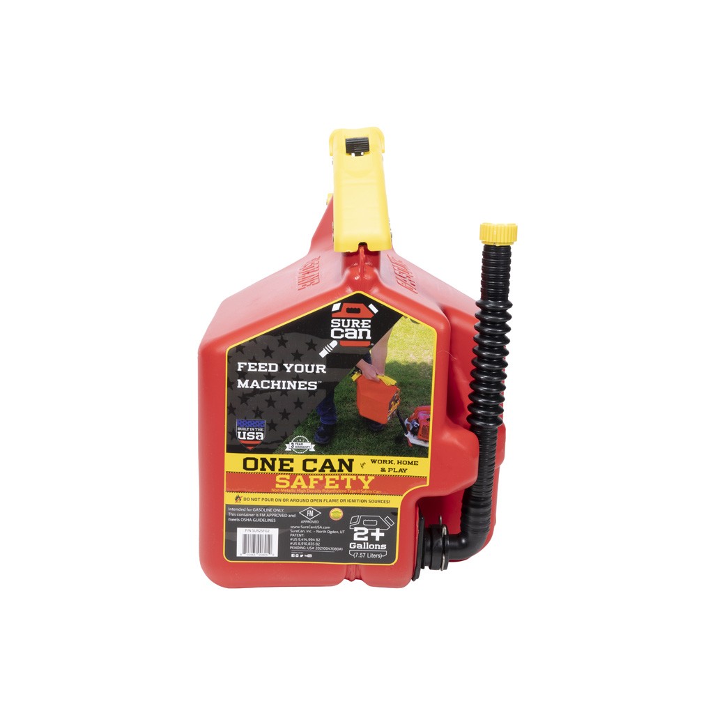 SureCan 2.2-Gallon Gas Can Red Type II Safety Can Flexible Spout (SUR2SFG2)