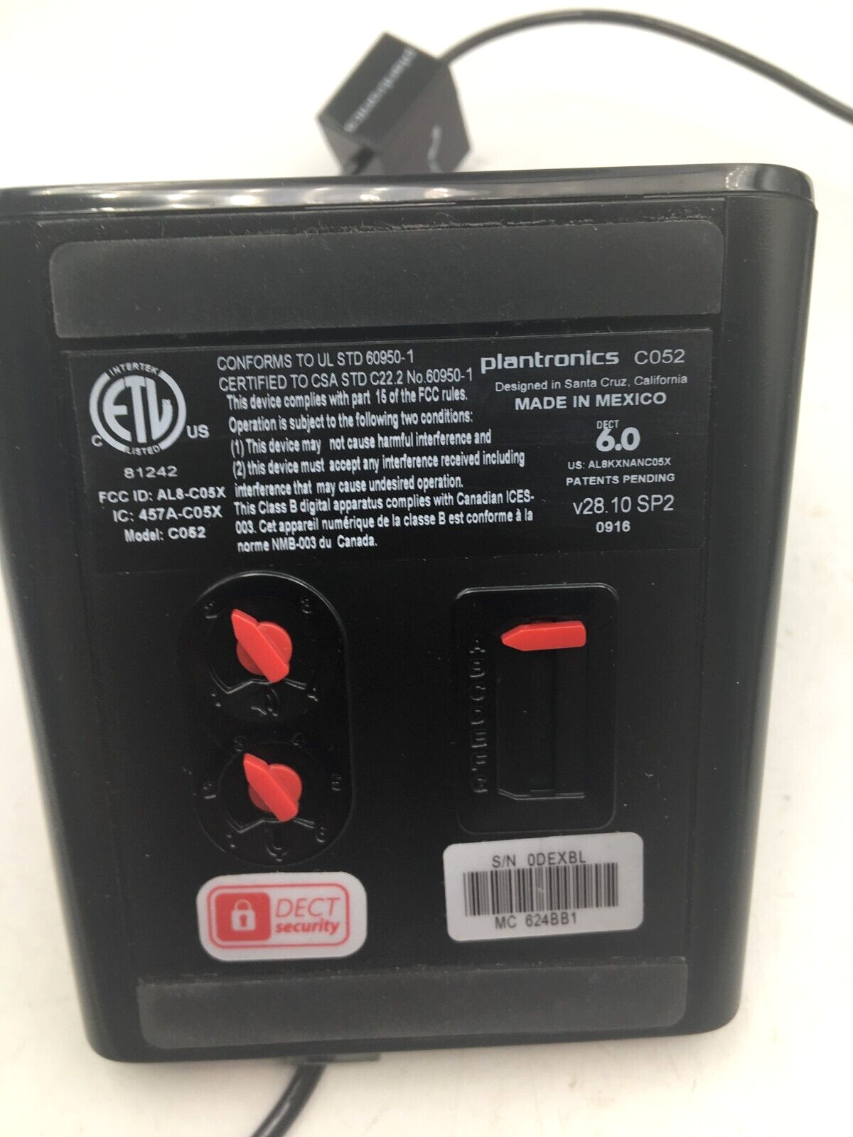 Plantronics Lot of 4 Charging Bases C052, C053, Dect 6.0 83776-11 READ