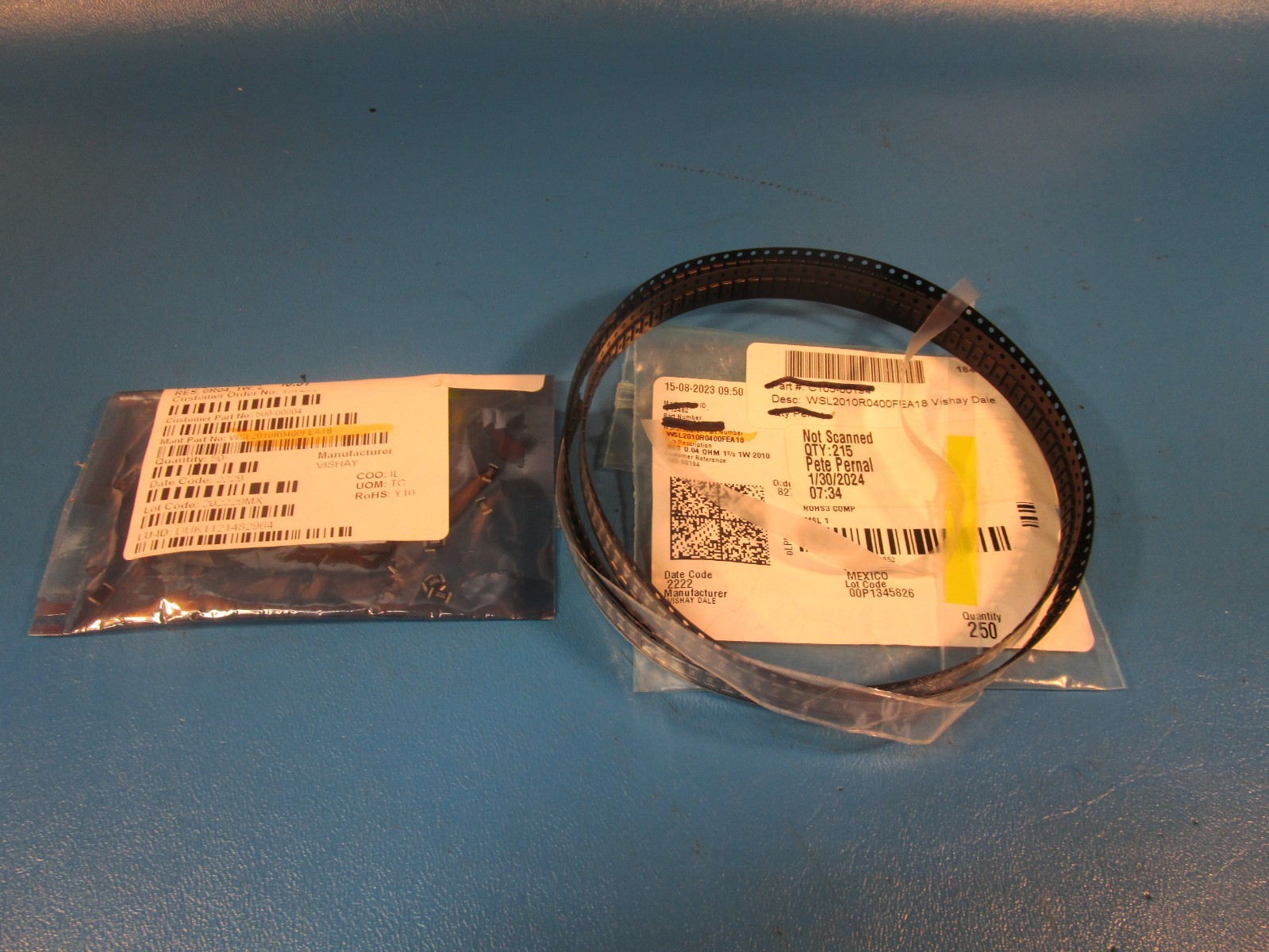 LOT OF 240 Vishay Dale, WSL2010R0400FEA18, RES 0.04 OHM 1% 1W 2010