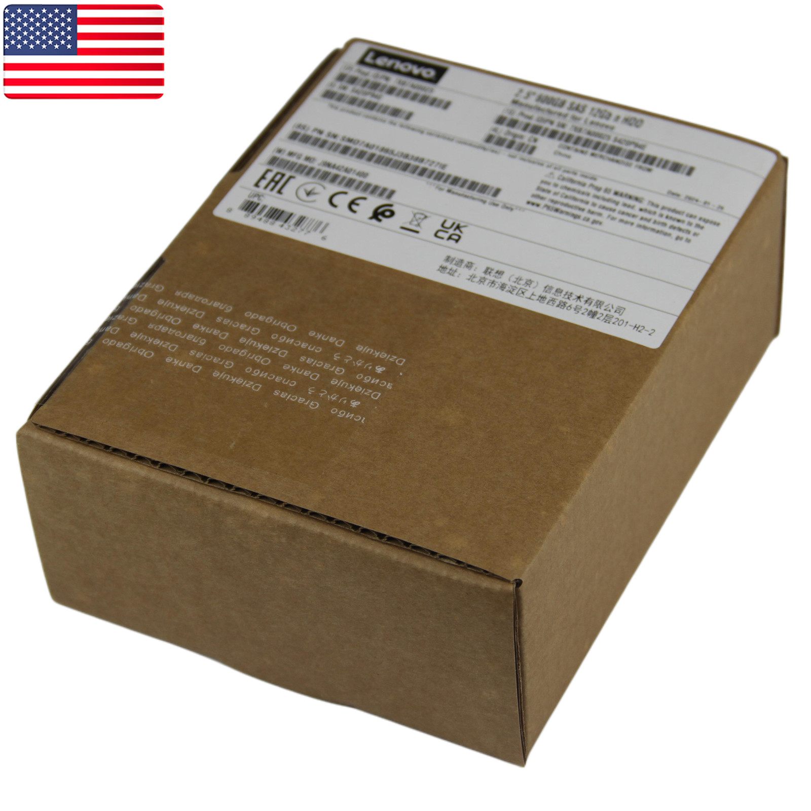 New ThinkSystem 7XB7A00025 Hard Drive 600GB 10K SAS 12Gb Hot Swap- US Stock